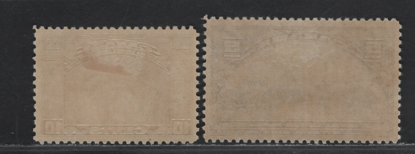 Lot 62 Canada (C) #202, 209 5c - 10c Dark Blue - Olive Green Parliament Building - Loyalist Statue, 1933-1934 UPU - Loyalist Issues, 2 VFOG Singles, BABN-D & BABN-II Papers