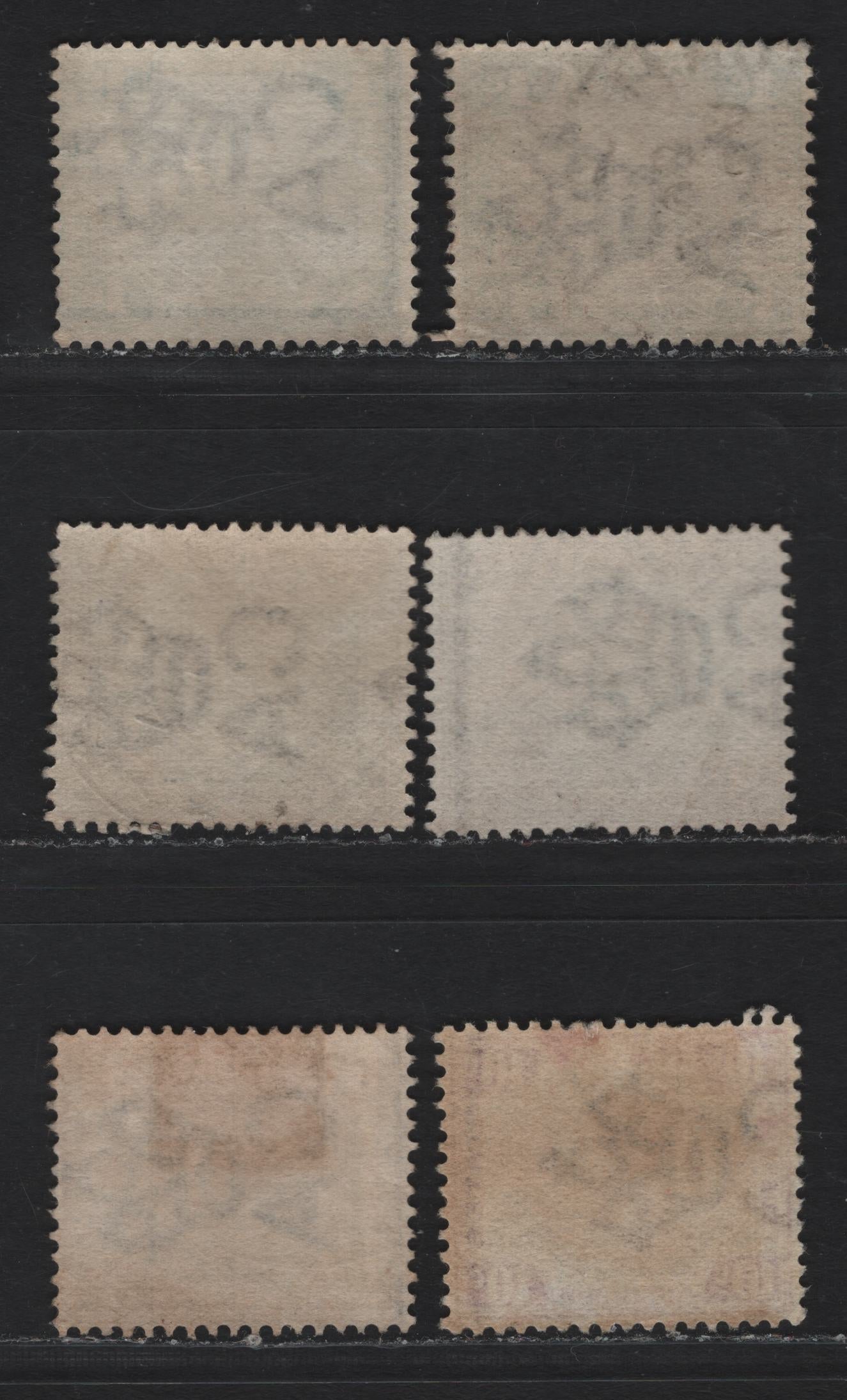 Lot 105 Federated Malaya States (C) SG#15a, 16a, 20a 1c - 10c Gray & Green - Gray & Claret , 1900-1901 Tiger Keyplates, 5 Fine/Very Fine Used Singles, Unlisted Shade Variations, Sideways Crown CA Wmk