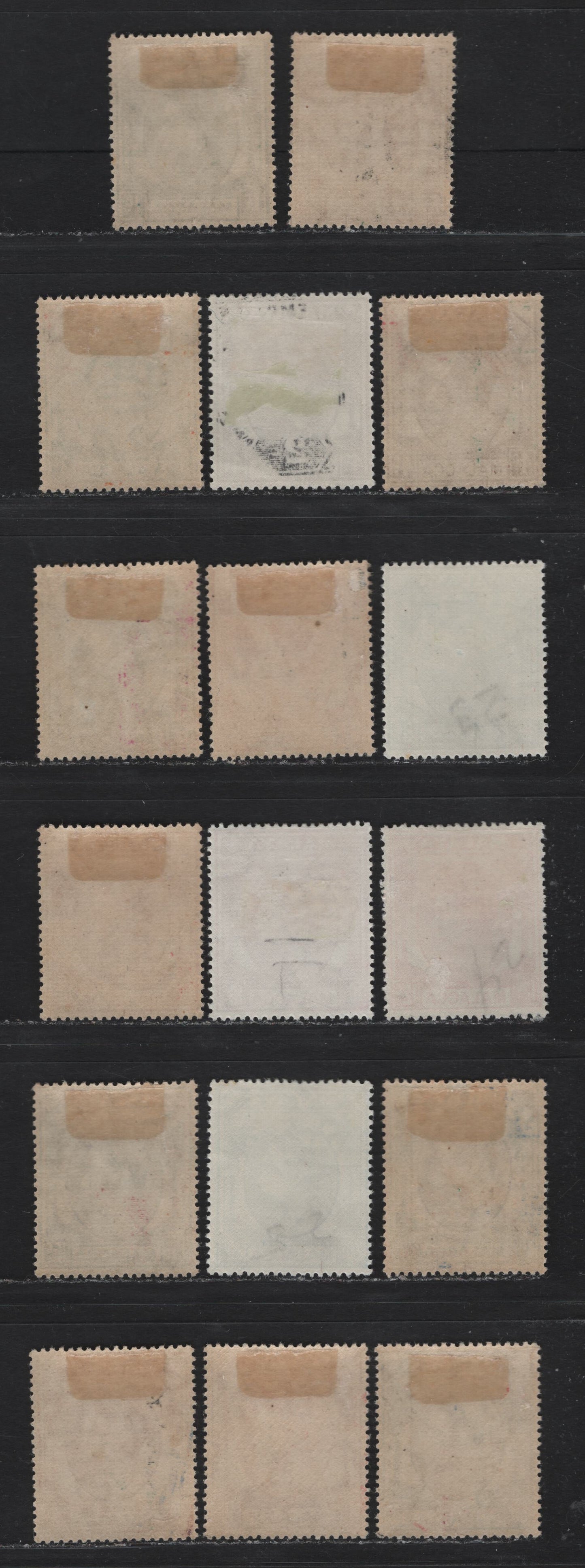 Lot 156 Malaya - Malacca (C) SG#3/14 1c - 50c Black - Black & Blue , 1949-1952 KGVI & Palm Tree Keyplates, 17 F/VFOG Singles, Additional Printings Of The 10c & 4c, Very Minor Gum Toning On A Few Values, 6c Has A Surface Scuff, So Not Counted.