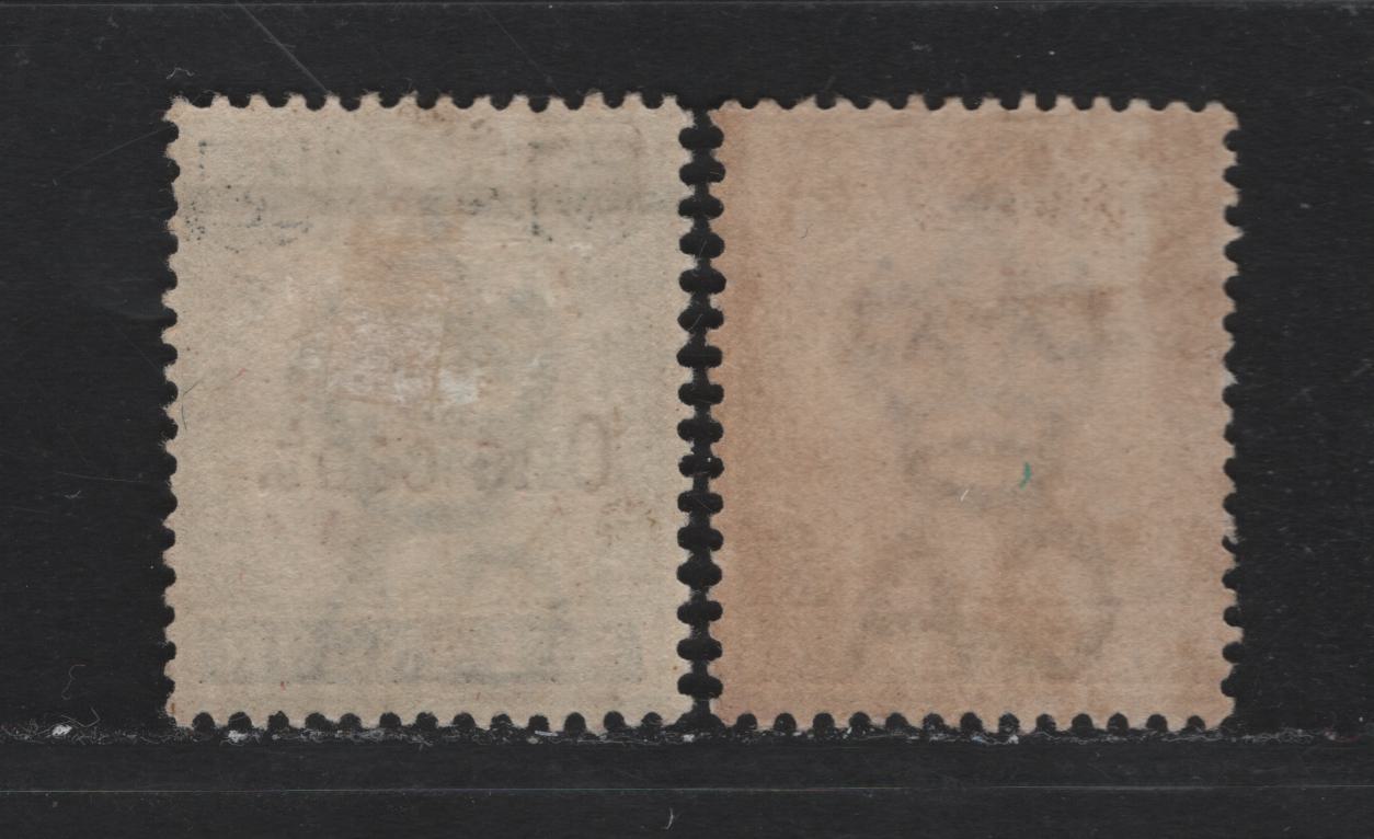 Lot 189 Malaya - Selangor (C) SG#55, 66b 5c - 1c on 50c Dull Purple & Olive Yellow - Green & Black , 1895-1900 Tiger Keyplates - Surcharged Issues, 2 VFOG & Unused Singles, 5c Has No Gum