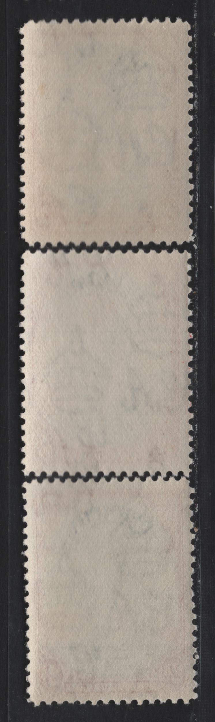 Lot 231 Bermuda SG#112a 2d Scarlet & Ultramarine - Bright Scarlet & Blue , 1936-1952 KGVI Pictorial Issue, 3 VFNH Singles, 1940-1942 Printings, Opaque Paper With Barely Visible Wmk & Crackly Gum, Clear Diagonal Cracks, Line Perfs.