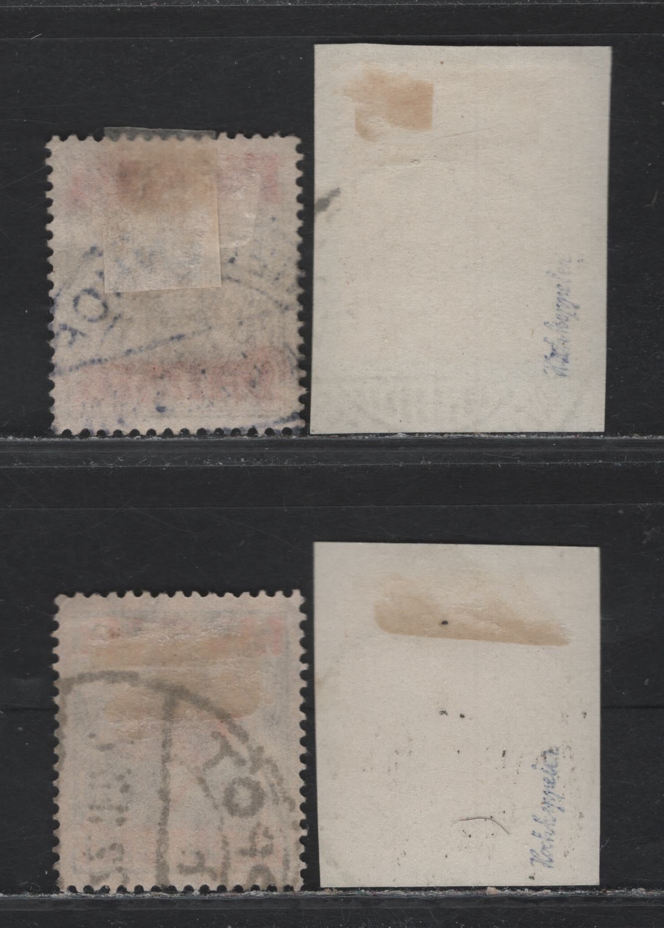 Lot 266 Danzig SC#26b, 28b, 29bm 30m (Michel# 42I, 44I, 45I, 46I) 1.25m on 3pf - 10m on 7.5pf Brown - Red Orange , 1920 Surcharged Germania Issue, 4 Very Fine Used Singles, Gray Burlage Having Points Up, Postal Cancels