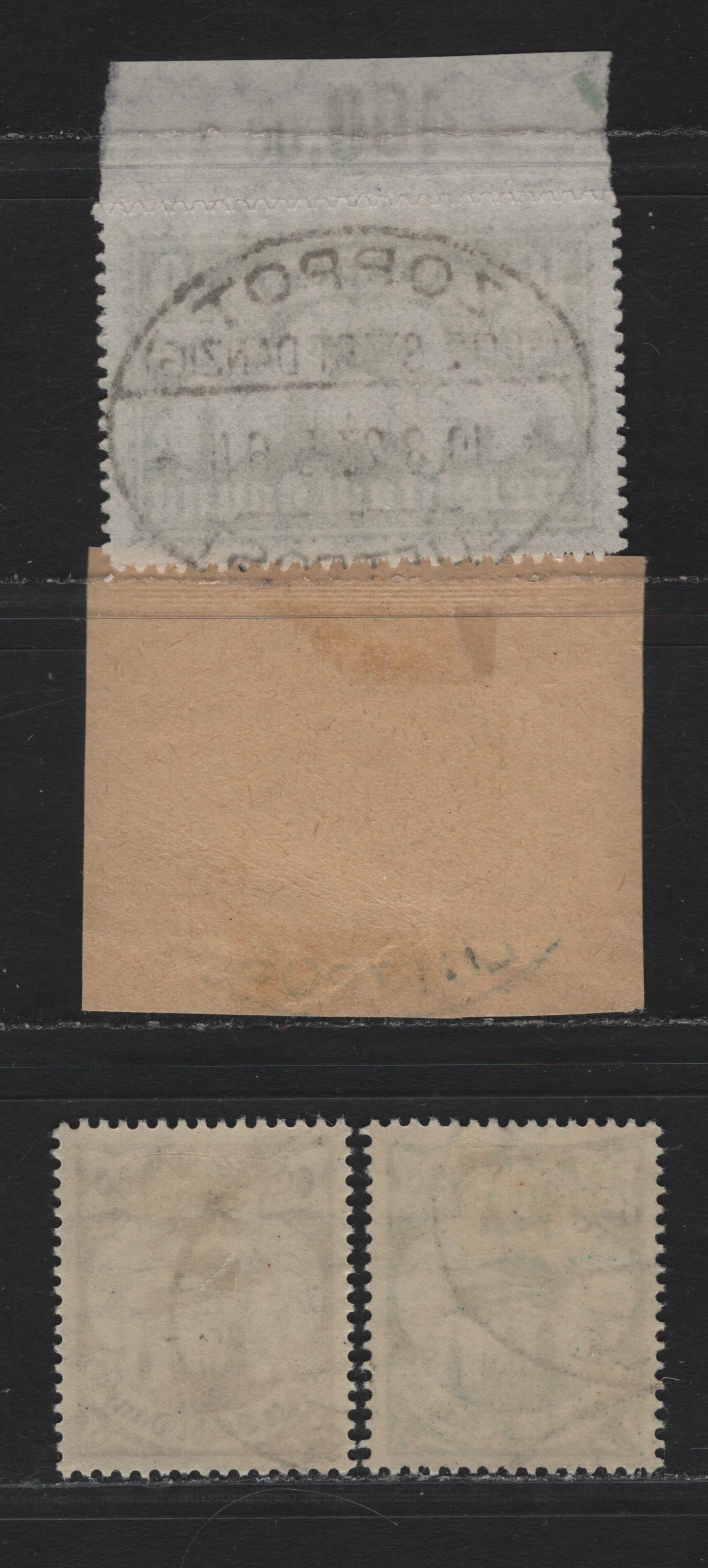 Lot 276 Danzig SC#C8-C11 (Michel #70x, 71x, 112-113) 5m Violet Blue - 60pf Dark Violet, 1921-1922 Airmail Issue, Wmk Honeycomb (5m-10m) & Webbing (40pf-60pf)