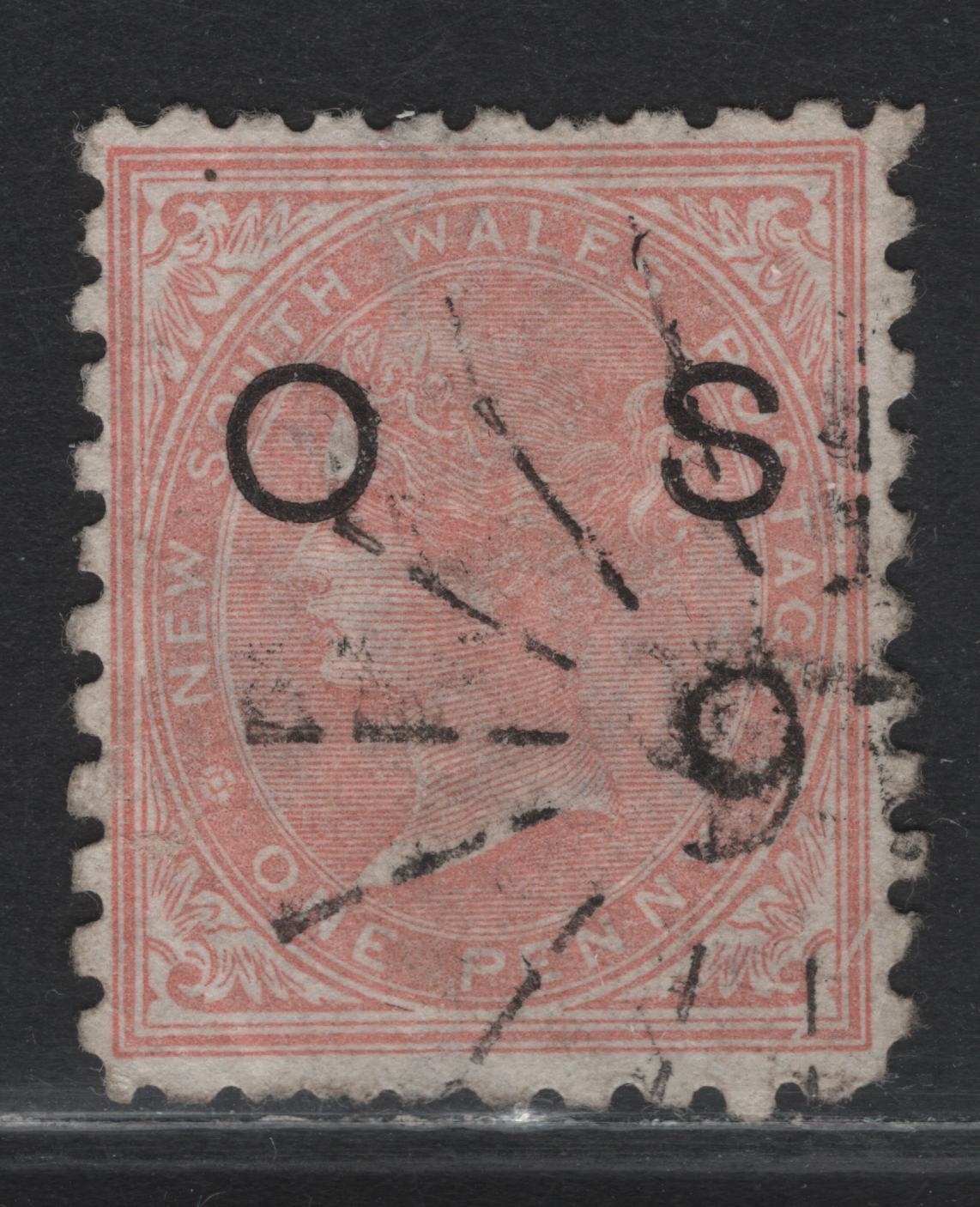 Lot 28 Austalia - New South Wales (C) SG#O19 1d Pale Salmon Queen Victoria, 1882-1885 Surface Printed Sideface Issue, A VF Used Single Perf. 10, Wmk Small Crown & NSW, Overprinted OS