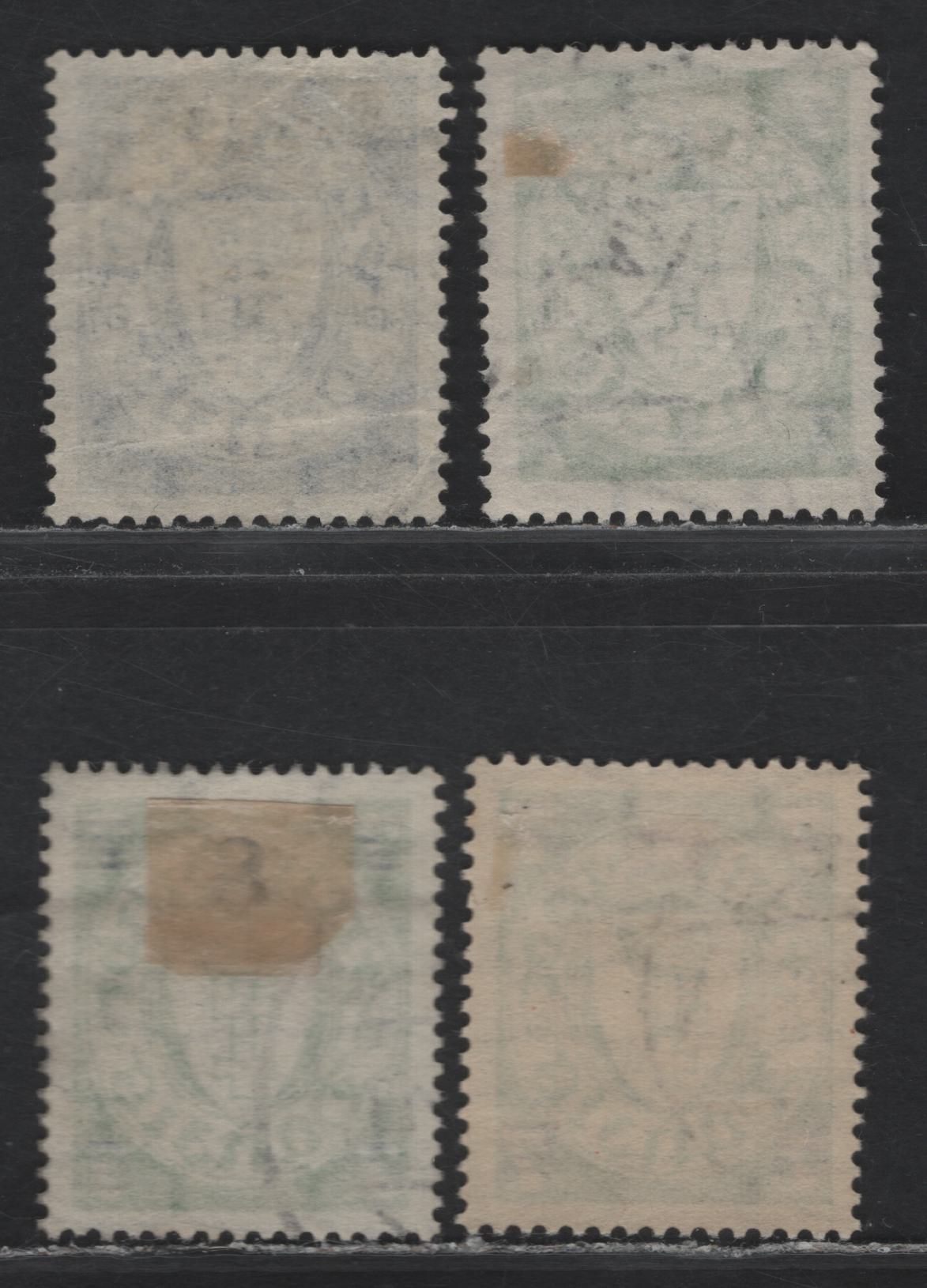 Lot 317 Danzig SC#211-212, 215 (Michel #240-241, 243a) 6pf on 7pf - 30pf on 35pf Deep Yellow Green & Pale Violet Ultramarine Arms, 1934-1936 Surcharges, 4 Fine & VF Used Singles Inckudes 2 Of #212, Small Corner Crease On 30pf