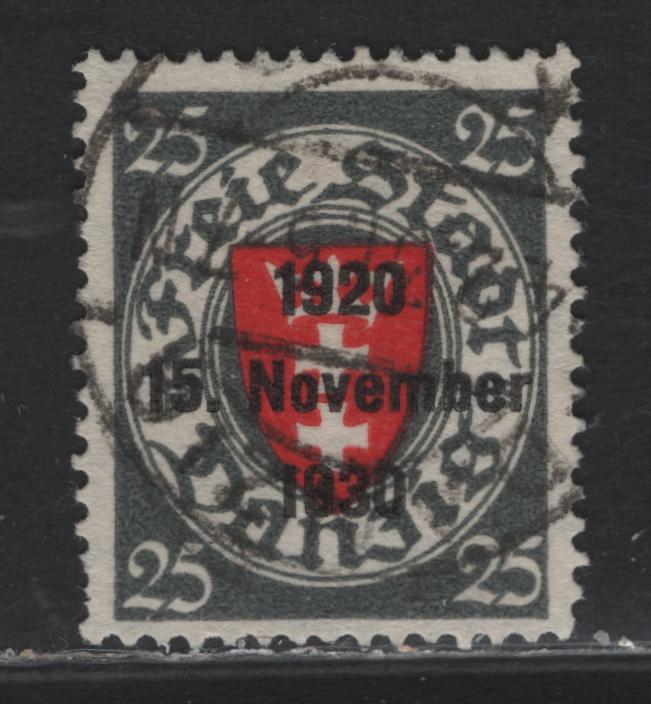 Lot 318 Danzig SC#204 (Michel #224) 25pf Deep Grey & Vermilion Red Arms, 1930 10th Anniversary Of Free State Issue, A Fine Used Single