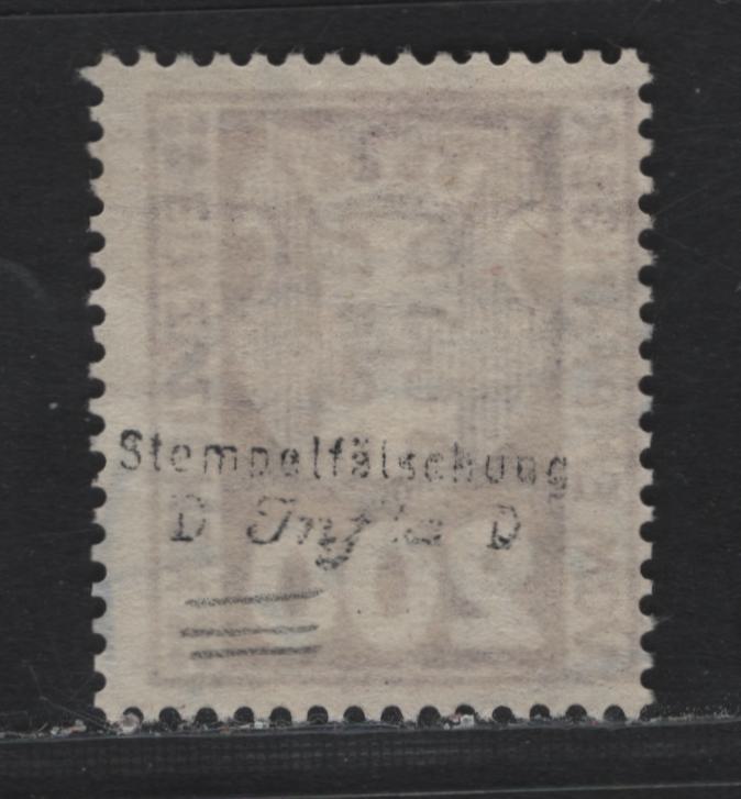 Lot 349 Danzig SC#J16 (Michel #16y) 200pf Dark Violet Purple Arms, 1923 Postage Due Issue, A Fine Used Single Expert Handstamp Designating the Cancel As Fake, Useful For Reference, Wmk Webbing