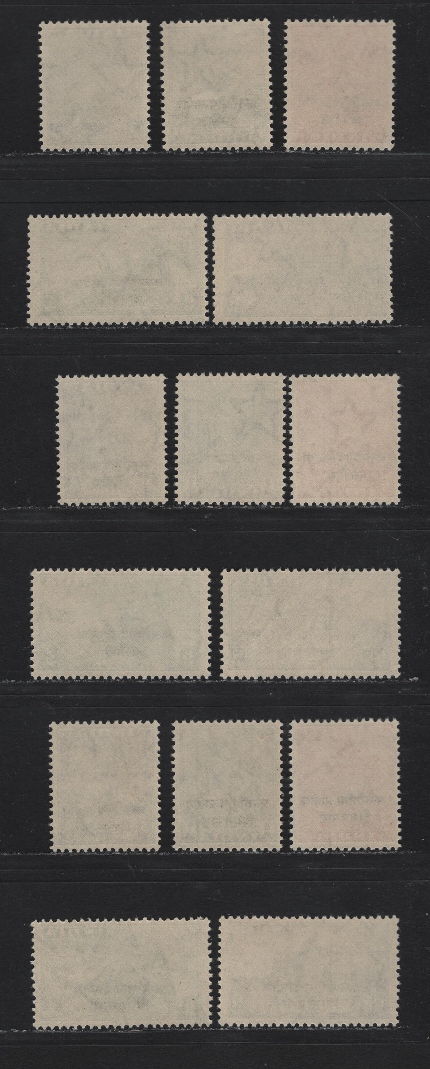 Lot 47 India - International Commission in Indochina (C) SG#N1-N15 3p-12a Slate Violet - Dull Blue Ajanta Panel - Golden Temple, 1954 Cambodia, Laos & Vietnam Overprints, 15 VFNH Singles