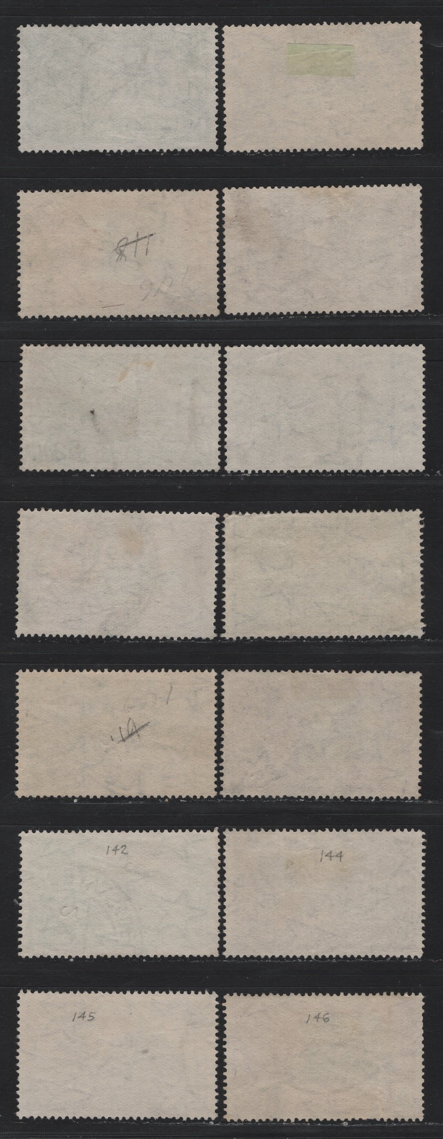 Lot 65 India (C) SG#240-246, 240w-246w 1/2a - 8a Black & Yellow Green - Black & Purple , 1935 Silver Jubilee Issue, 14 Very Fine Used Singles, Wmk Stars Pointing Left & Right