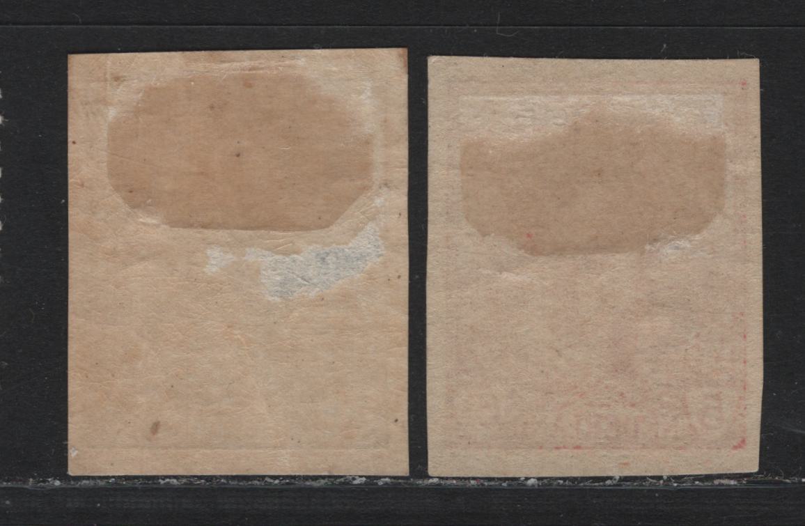 Lot 10 Netherlands SC#111-112 5c - 10c Carmine Rose - Gray Queen Wilhelmina, 1922 Queen Wilhelmina Redrawn Issue, 2 VG/VFOG Imperf Singles, Moderate Thin On 10c