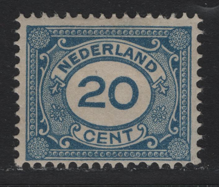 Lot 17 Netherlands SC#109 20c - 25c Blue - Vermillion , 1921-1922 Redrawn Numeral Issue, A VFOG Single