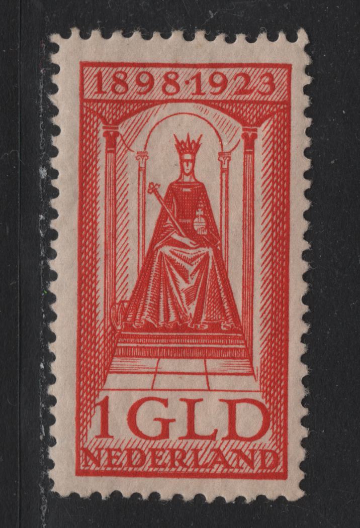 Lot 22 Netherlands SC#132 1g Red , 1923 Silver Jubilee Of Queen Wilhelmina's Accession Issue, A VFOG Single