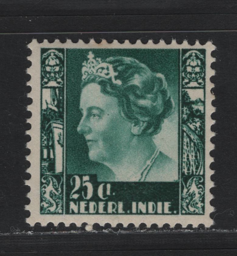 Lot 221 Netherlands Indies SC#212 25c - 50c Blue Green , 1938-1940 Queen Wilhelmina & Rice Field Definitives, A VFNH Single, Perf 12.5x12