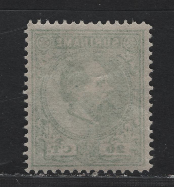 Lot 244 Surinam SC#9 20c Green , 1873-1889 King William III Issue, A VFNH Single, Perf 14, Large Holes, Scarce Example With NH Gum.