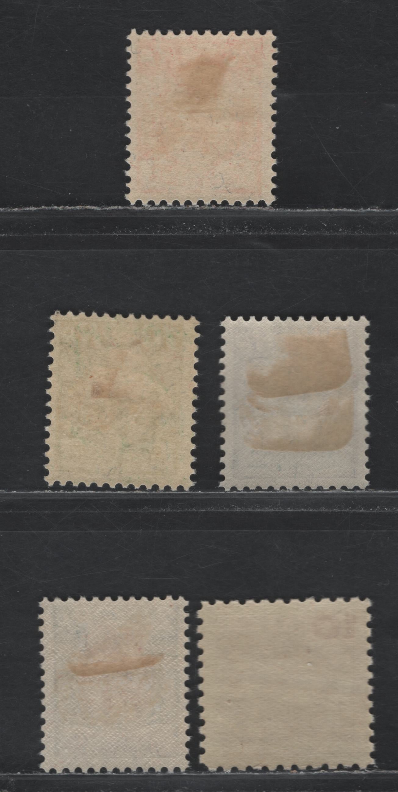 Lot 281 Liechtenstein SC#71, 74-75, 78-79 10rp on 13rp - 20rp , 1924-1928 Surcharges - Peasant & Gov't Palace Issues, 5 FNH/F/VFOG Singles