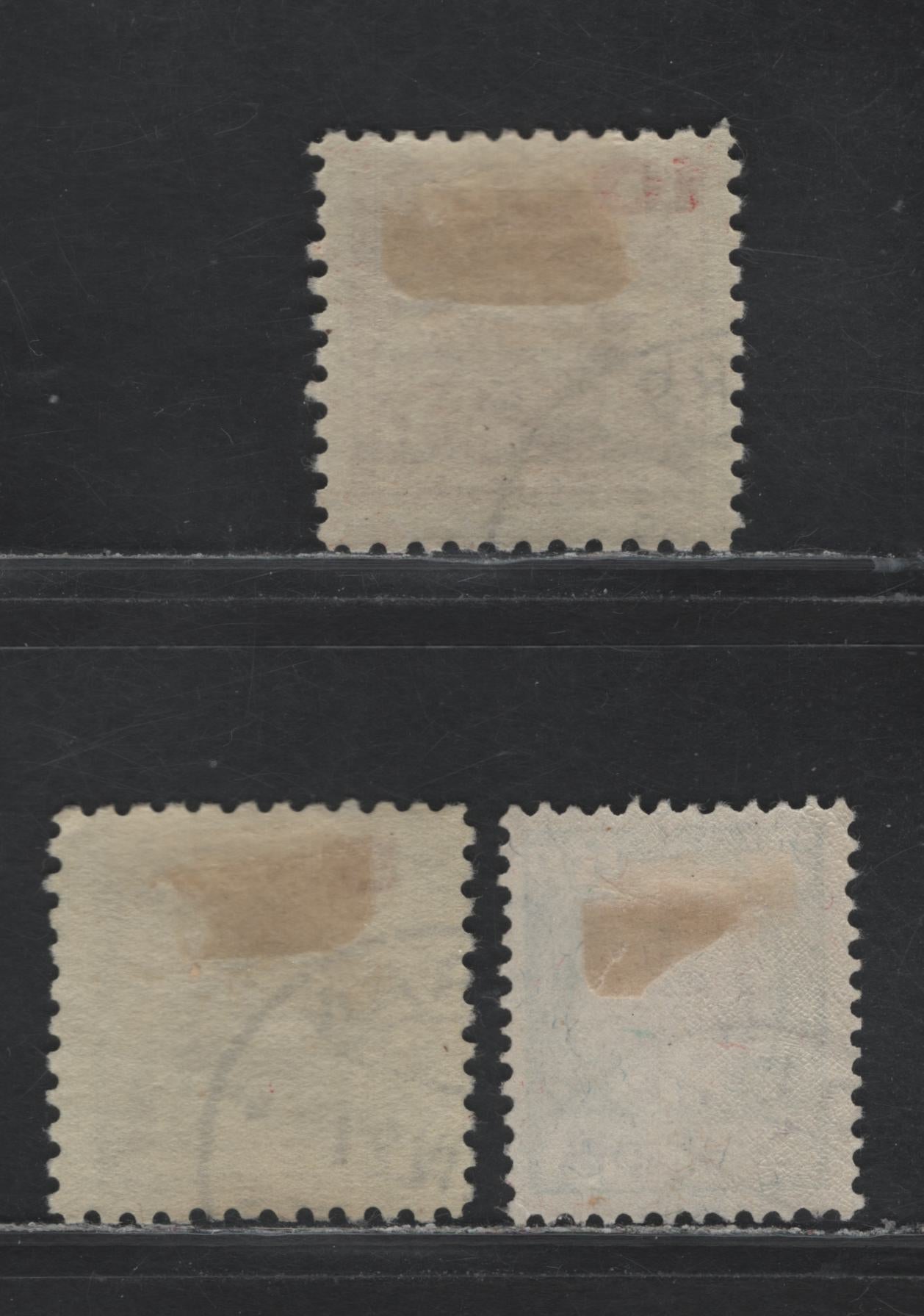 Lot 282 Liechtenstein SC#70a, 71a, 76 5rp on 7.5rp - 10rp on 13rp , 1924-1928 Surcharges - Peasant & Gov't Palace Issues, 3 F/VFOG Singles, Perf 9.5