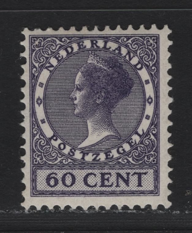 Lot 29 Netherlands SC#160 60c Dark Violet , 1924-1926 Gull & Photogravure Wilhelmina Issues, A VGOG Single, Small Hinge Thin