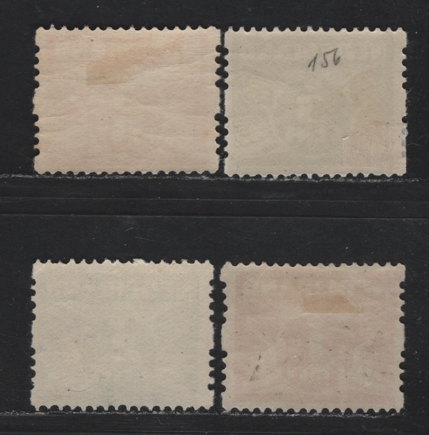 Lot 36 Netherlands SC#142a, 143a, 144a, 145a 1c - 3c Deep Red - Yellow Green , 1924-1926 Gull & Photogravure Wilhelmina Issues, 4 F/VFOG Singles, Syncopated Perf Type A