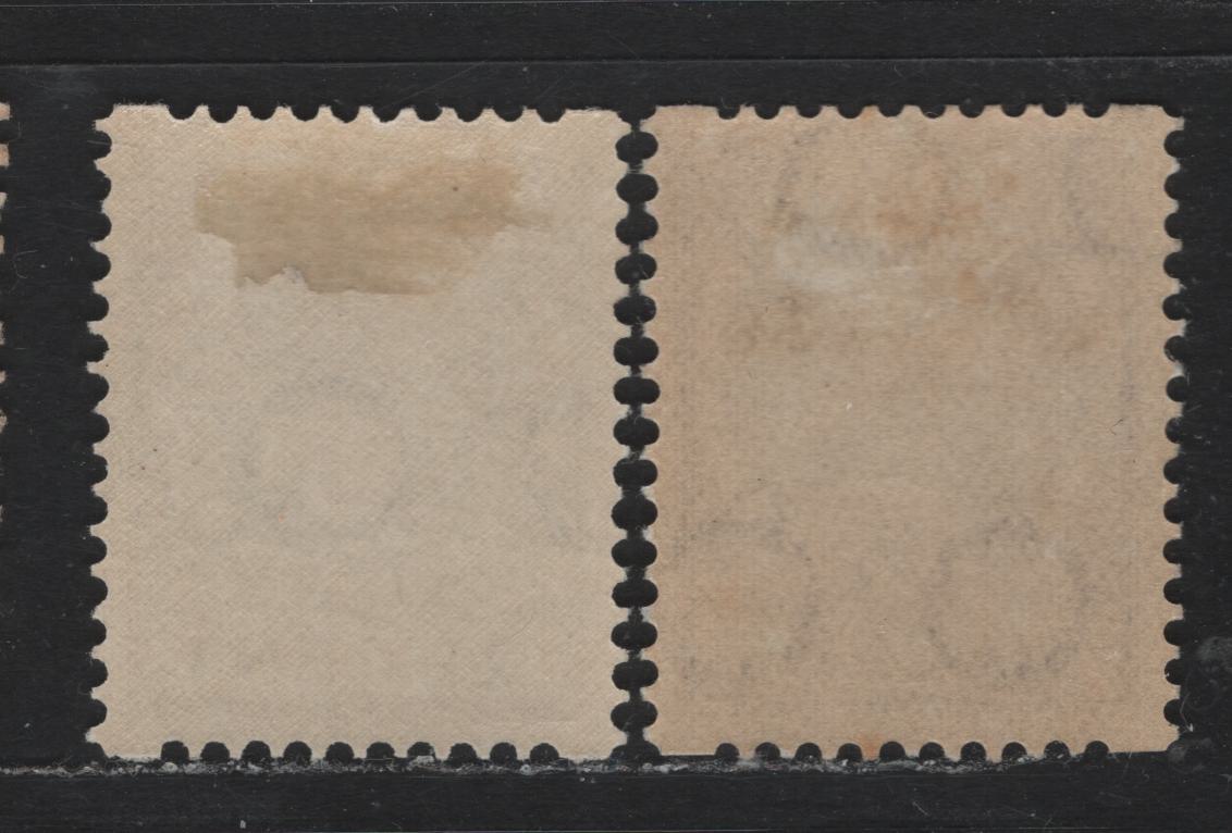 Lot 50 Netherlands SC#184a, 189c 21c - 30c Olive Brown - Violet , 1930 Gull & Queen Wilhelmina Issue, 2 VFOG Singles, Syncopated Perf Type C