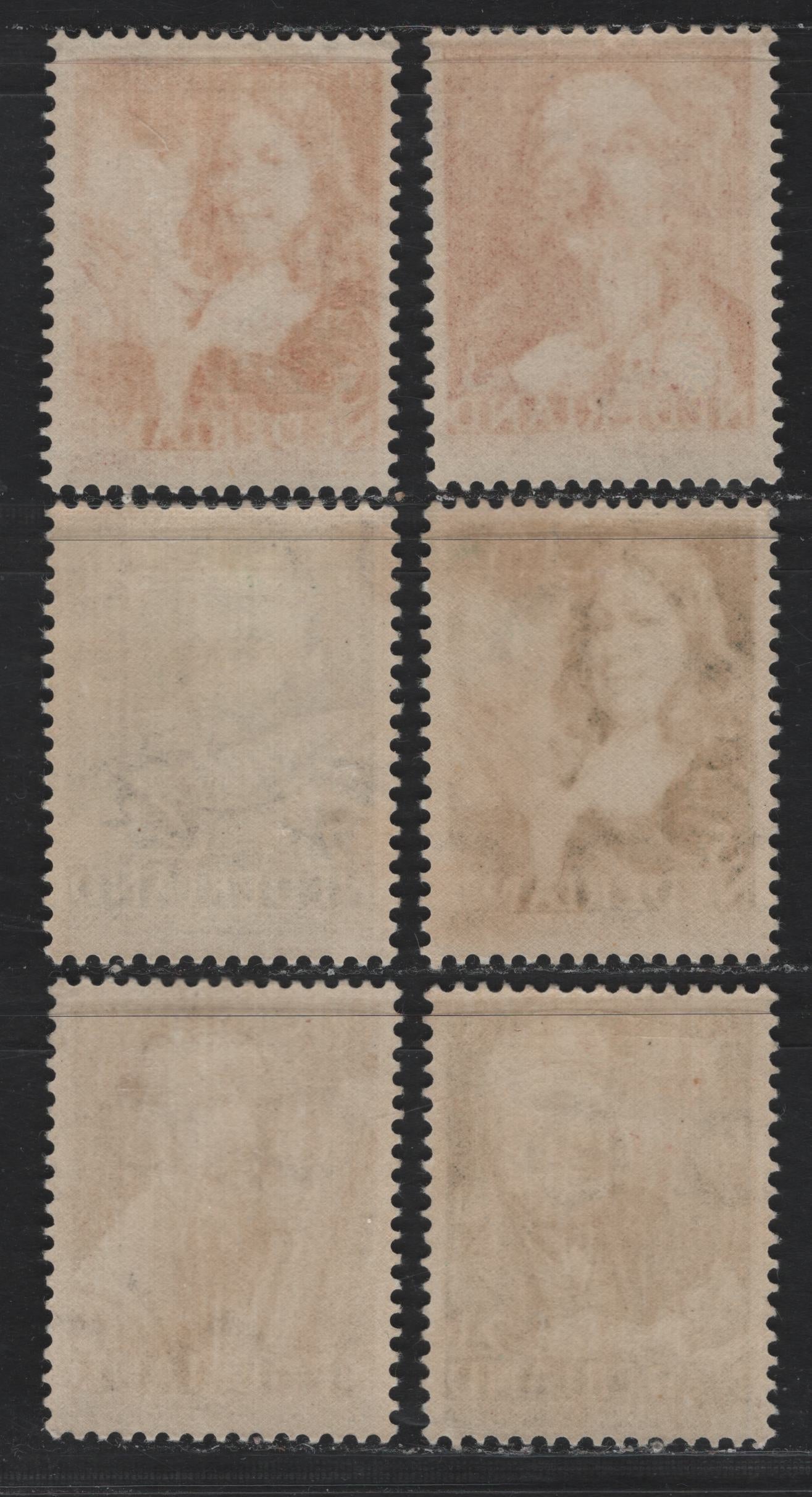 Lot 81 Netherlands SC#B123-B128 1.5c+1.5c - 7.5c+2.5c on 5c+3c Brown Black - Dark Red , 1940 Social & Cultural Projects Semi Postals, 6 VFOG Singles