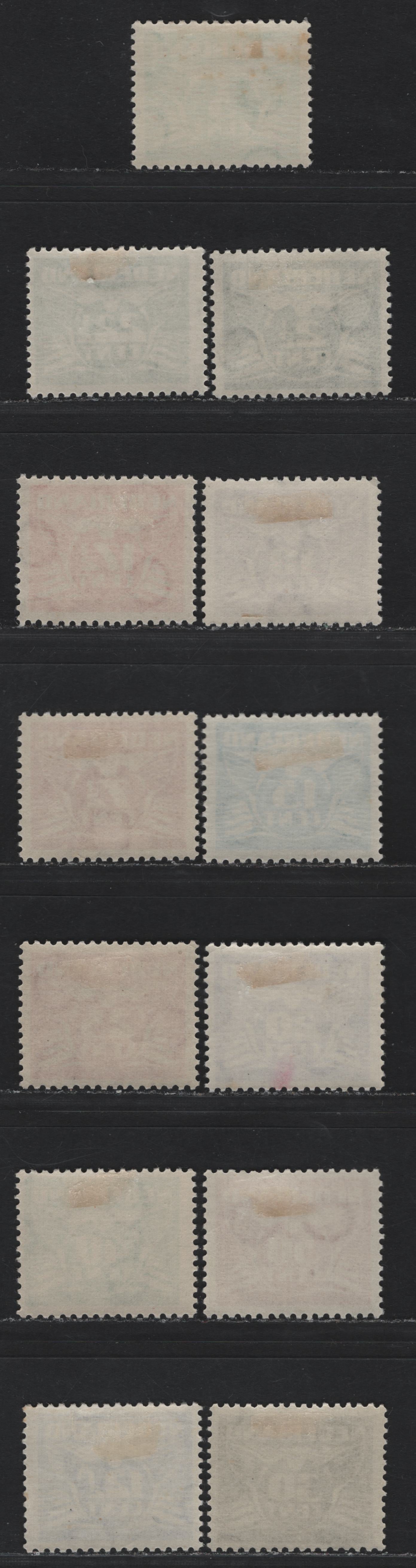 Lot 86 Netherlands SC#243A-243Q 2.5c - 50c Dark Green - Orange Brown , 1941 Gull Design Definitives, 13 F/VFOG Singles, Circles Wmk, Both Semi Gloss Gum Types