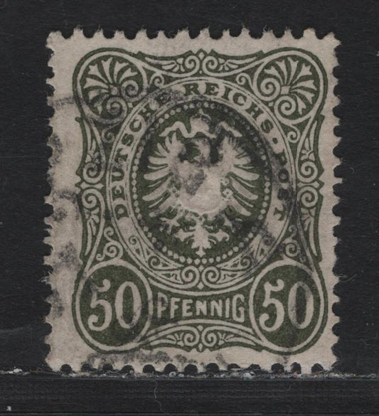 Lot 100 Germany SC#42c (44II) 50pf Dark Gray Green , 1880-1883 Numeral & Embossed Eagle Issue (No Final E In Pfennig), A Fine Used Single
