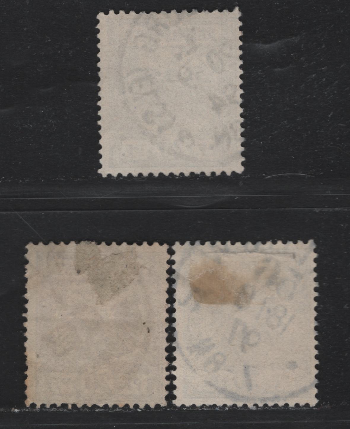 Lot 106 Germany SC#49 (48a,d,aa) 20pf Viole Ultramarine -Lively Lilac Ultramarine , 1889-1900 Crown & Eagle Reichpost Issue, 3 Fine Used Singles