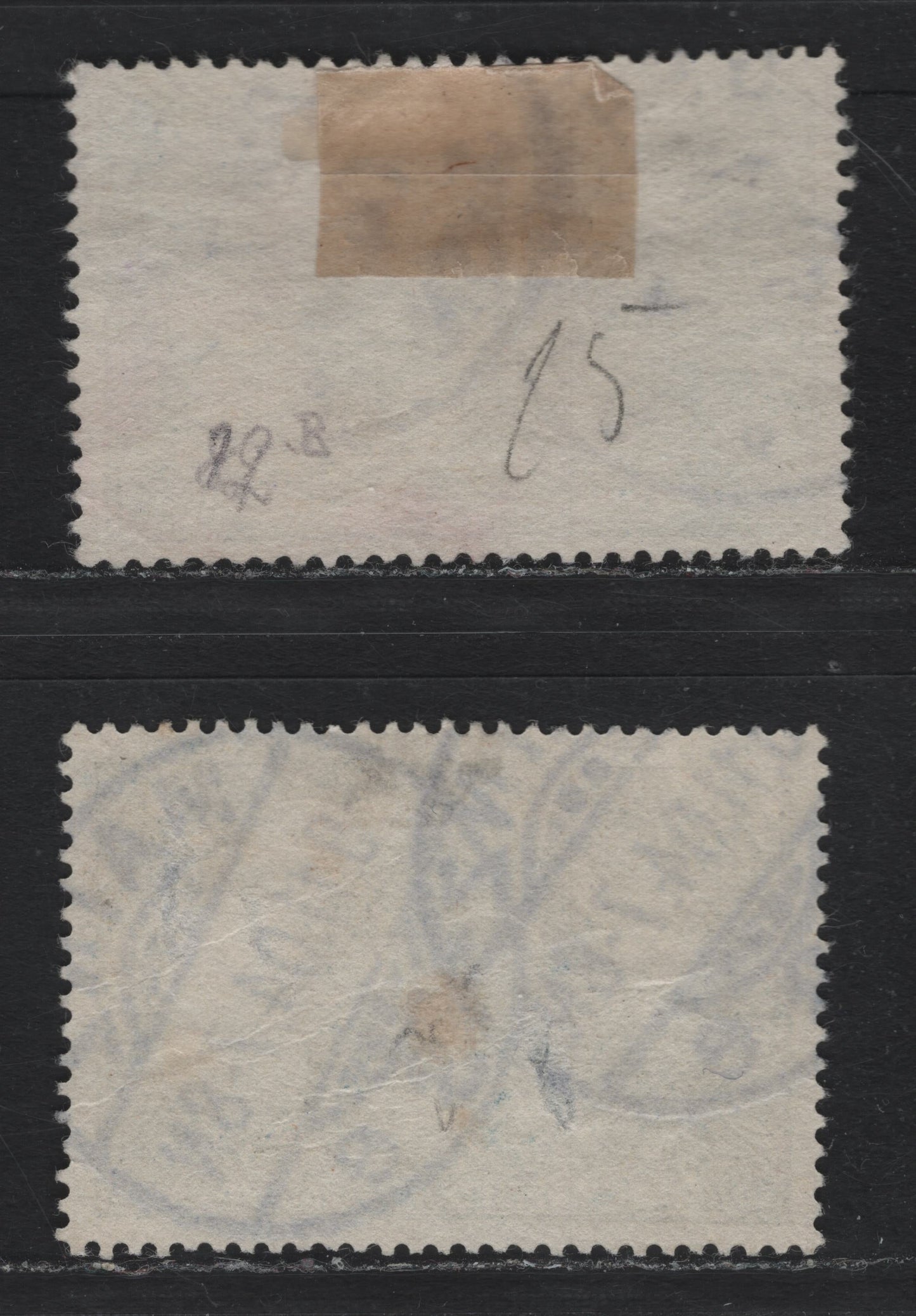 Lot 126 Germany SC#79 (82A-B) 2m Blackish Blue , 1902-1905 Germania Issue, 2 Very Fine Used Singles, Revised Design, Perf 14, 26x17 & 25x16 Holes, November 9 1904 Mainz Cancel.