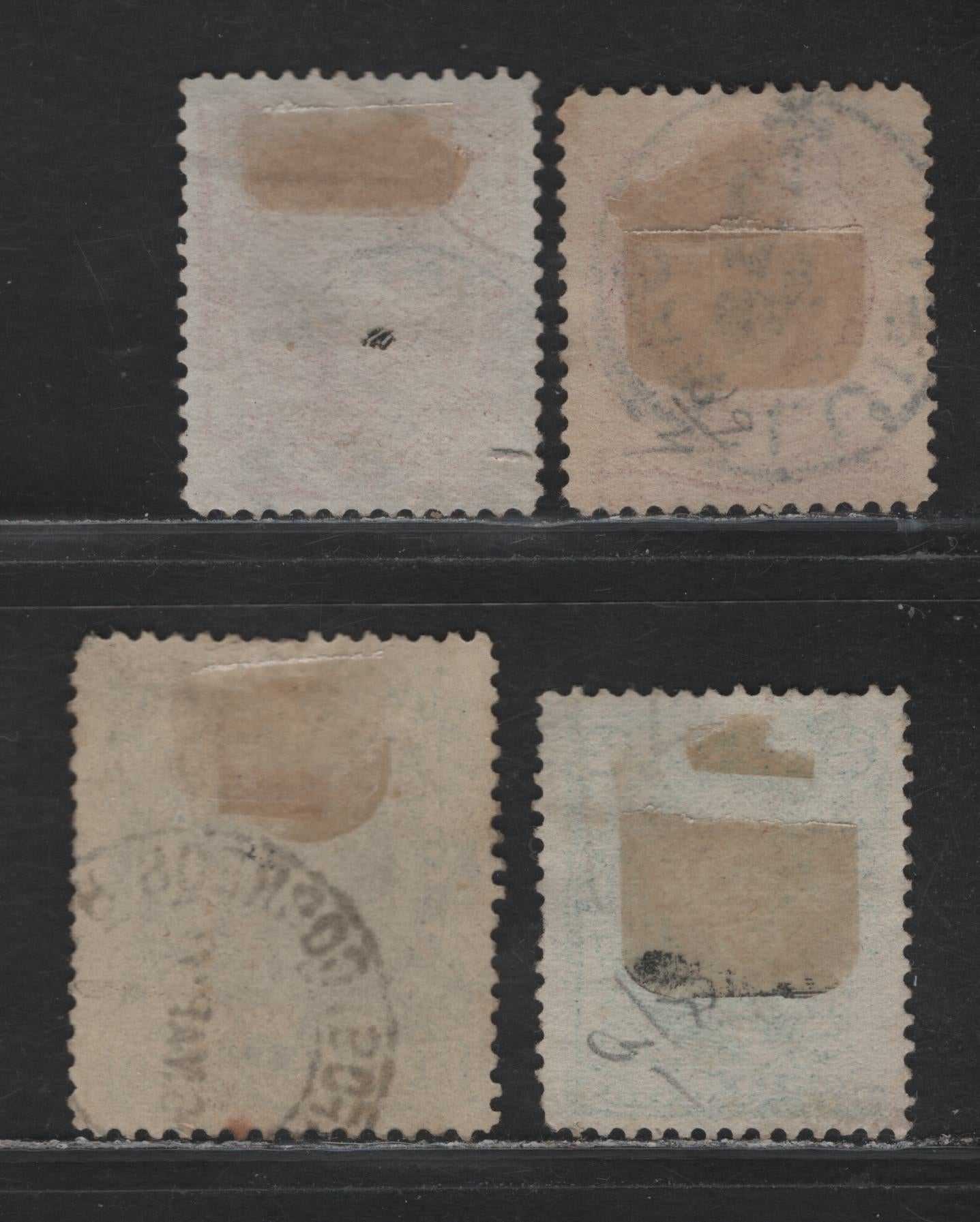 Lot 227 Argentina SC#38a, 39-40, 67 2c - 50c Emerald Green - Blue , 1877-1890 Portraits - Lithographed Portrait Issues, 4 Very Good/Fine/Very Fine Used , Small Corner Crease On 2c