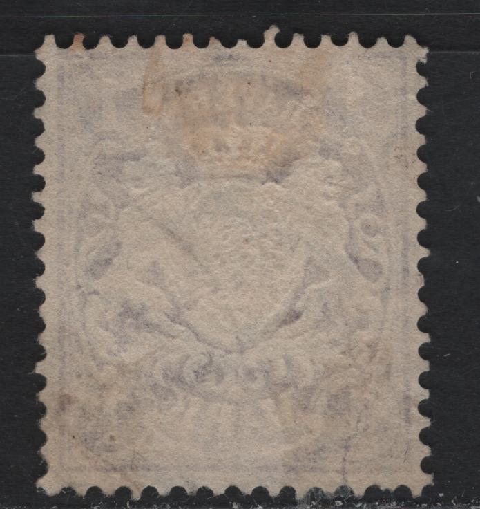 Lot 25 Bavaria SC#32a (Michel# 31b) 1m Deep Red Violet , 1870-1872 Embossed Arms Issue, A Fine Used Single, Perf 11.5, Wmk 17mm Wide Diamonds, Repaired Tear At LL.