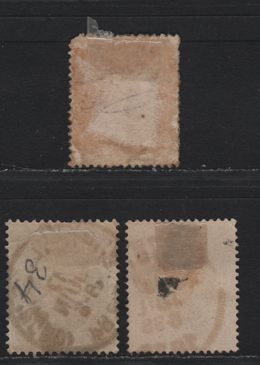 Lot 257 Belgium SC#36-38 1fr-50c Dull Lilac - Grey King Leopold II, 1869-1878 King Leopold II Sideface Issue, 3 VG & Fine Used Singles
