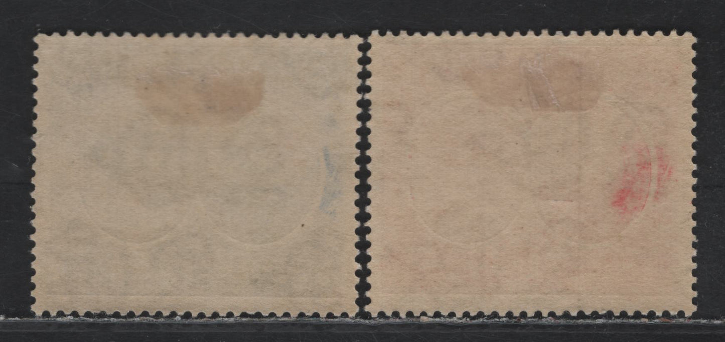 Lot 276 Bermuda SG#65-66 1d & 2.5d Carmine & Bright Blue King George V & Badge of The Colony, 1920-1921 Tercentenary Of Representative Institutions, 2 Fine & VFOG Singles Wmk Multiple Script CA