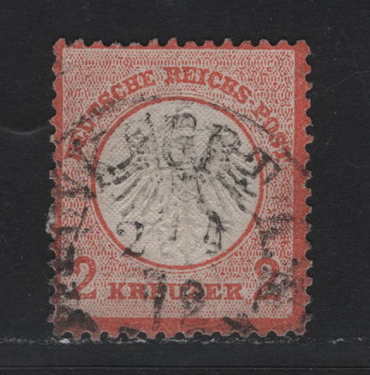 Lot 77 Germany SC#8a 2kr Red Orange , 1872 Eagle With Small Shield Issue, A Fine Used Single, April 2 1872 Frankfurt Cancel