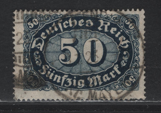 Lot 106 Germany SC#198 (246c) 50m Black Violet Ultramarine , 1922-1923 Numeral Issue, A Fine Used Single, Postally Used