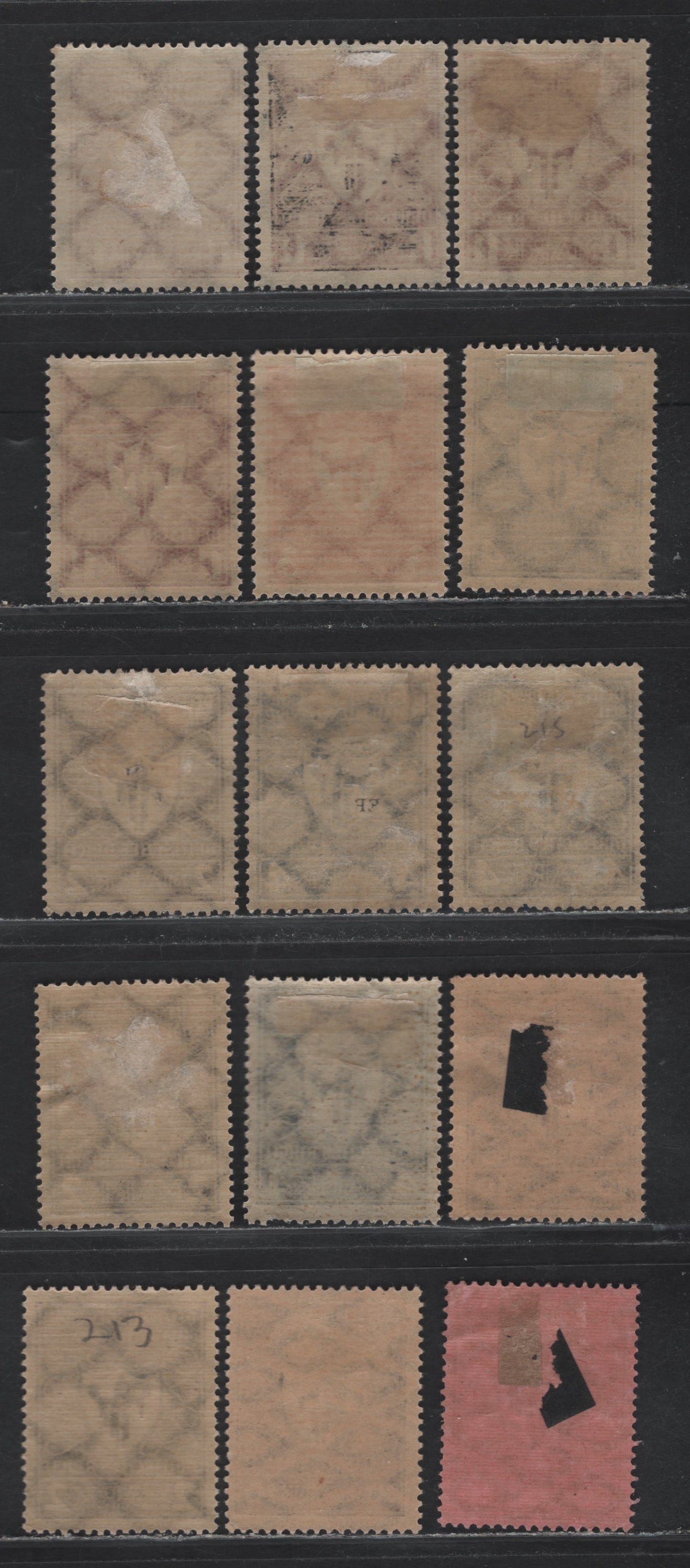 Lot 123 Germany SC#212-a, 213-217 (199a,c, 200a, 201, 202, 203a, 204a) 1.25m - 20m Carmine Red - Red Carmine On Rose , 1922 Arms of Munich Issue, 15 F/VFOG Singles, Includes Additional Shades