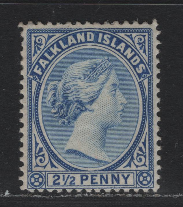 Lot 14 Falkland Islands SG#30x 2.5d Pale Ultramarine , 1891-1902 Queen Victoria Sideface Issue, A FOG Single, Reversed Wmk