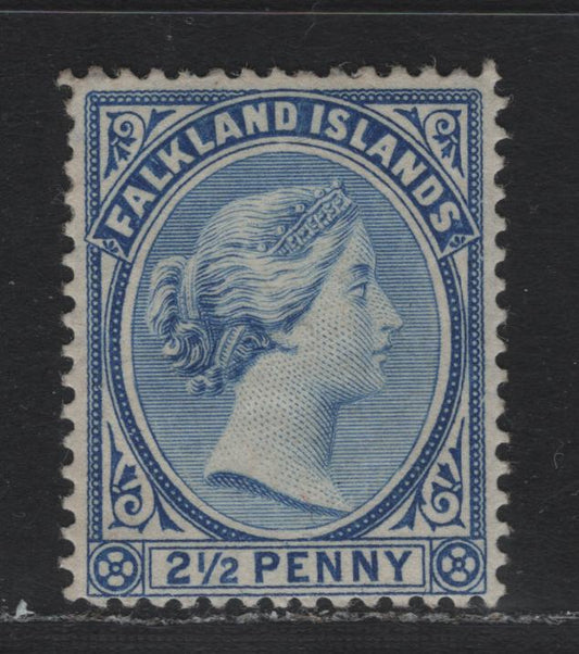 Lot 14 Falkland Islands SG#30x 2.5d Pale Ultramarine , 1891-1902 Queen Victoria Sideface Issue, A FOG Single, Reversed Wmk