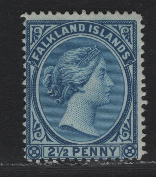 Lot 16 Falkland Islands SG#28 2.5d Dull Blue , 1891-1902 Queen Victoria Sideface Issue, A VGOG Single