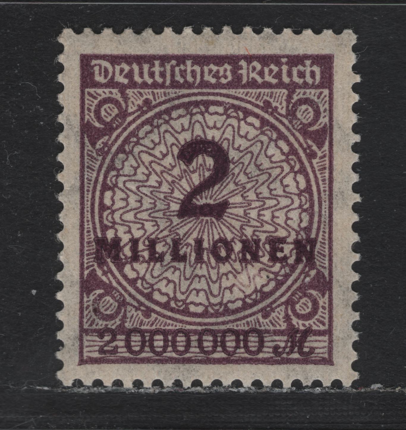 Lot 203 Germany SC#282a (315Awb) 2mil Deep Purple , 1923 Numeral & Rosette Issue, A VFNH Single, Rotary Press Printing
