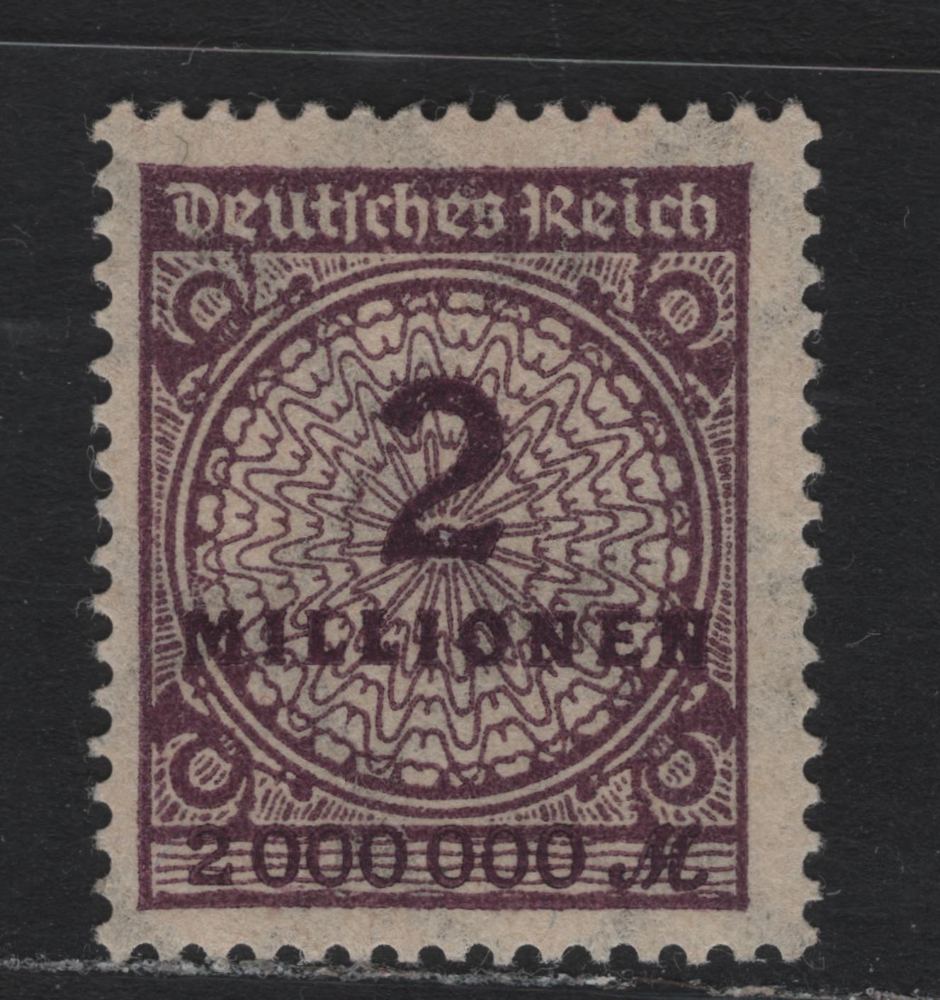 Lot 204 Germany SC#282a (315Awb) 2mil Deep Purple , 1923 Numeral & Rosette Issue, A FNH Single
