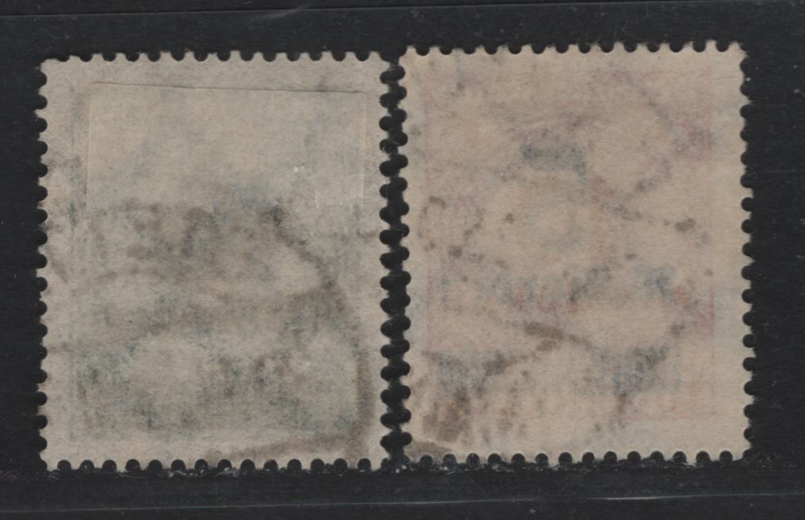Lot 222 Germany SC#313, 315c (334AP, 336Wa) 5mlrd on 10m - 10mlrd on 50m Orange - Deep Olive Green , 1923 Final Surcharged Issue, 2 Fine/Very Fine Used Singles, Postally Used, As Lot 221 But Without Guarantee Handstamps
