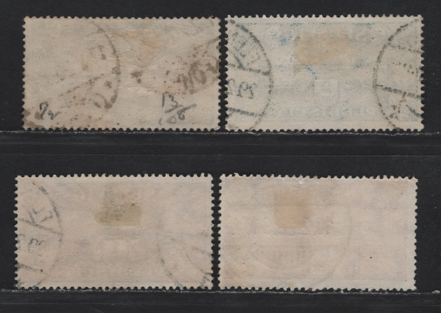 Lot 248 Schleswig SC#11-14 1m - 10m Dark Brown - Red , 1920 Plebiscite Issue, 4 Fine/Very Fine Used Singles