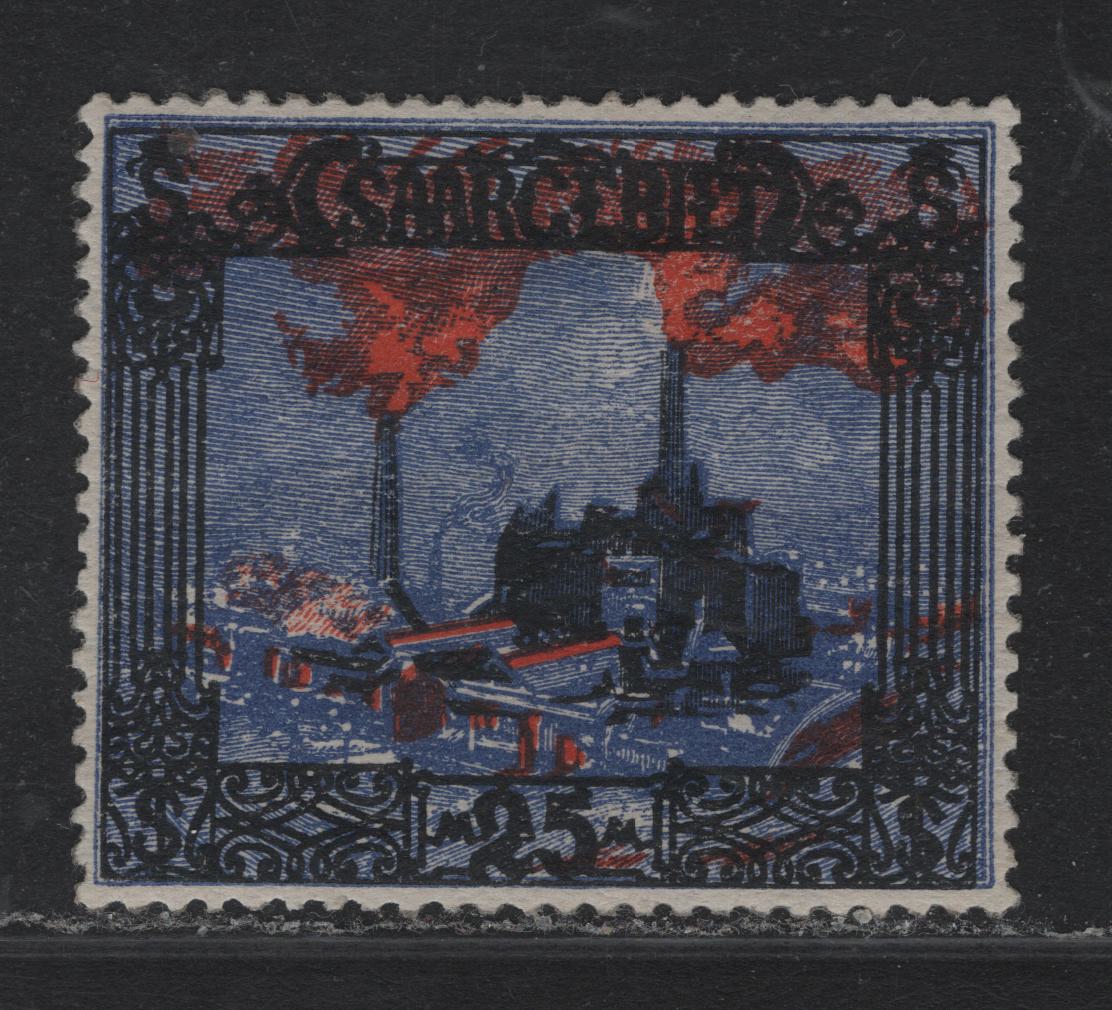 Lot 252 Saar (C) SC#83 25m Ultramarine, Red & Black , 1921 Pictorial Issue, A VFOG Single