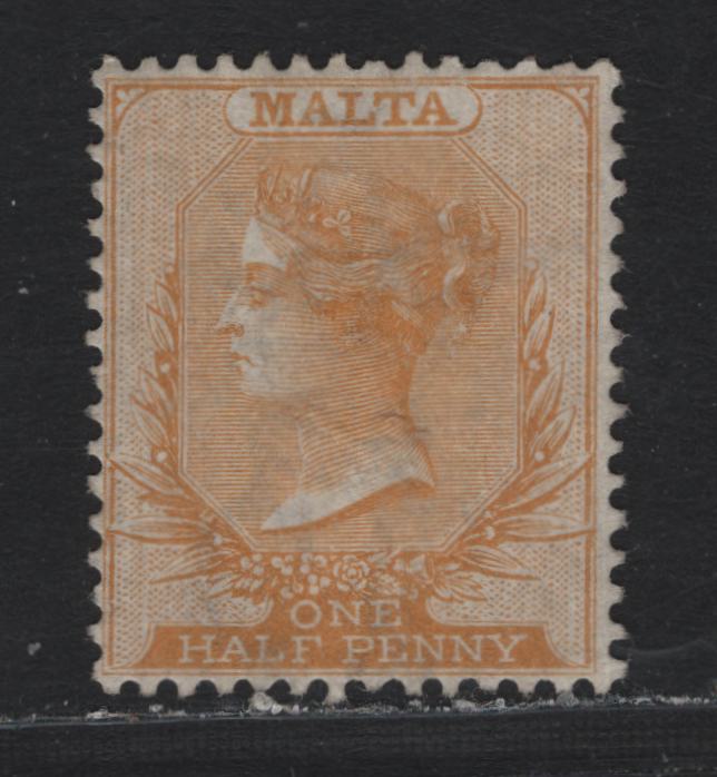 Lot 264 British Virgin Islands (C) SG#12 1/2d Bright Orange Yellow , 1863-1881 Queen Victoria Newspaper Issue, A Fine Unused Single, Crown CC Wmk