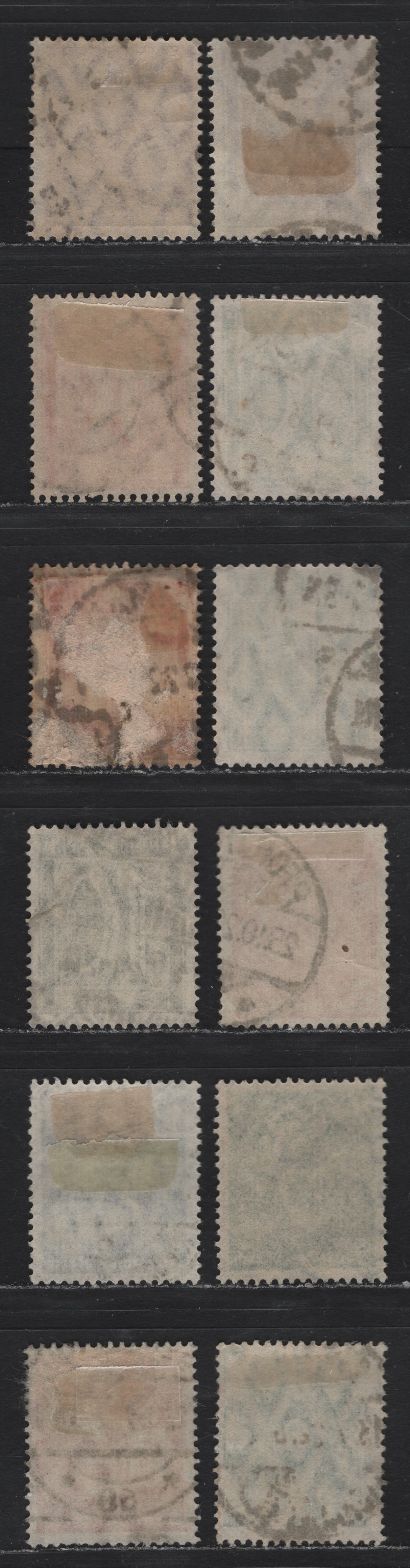 Lot 68 Germany SC#138/152 (159a/173) 10pf - 4pf Olive Green - Deep Green & Yellow Green , 1921 Numeral, Farmers, Iron Workers & Miners Issue, 11 Fine/Very Fine Used Singles, Postally Used Examples