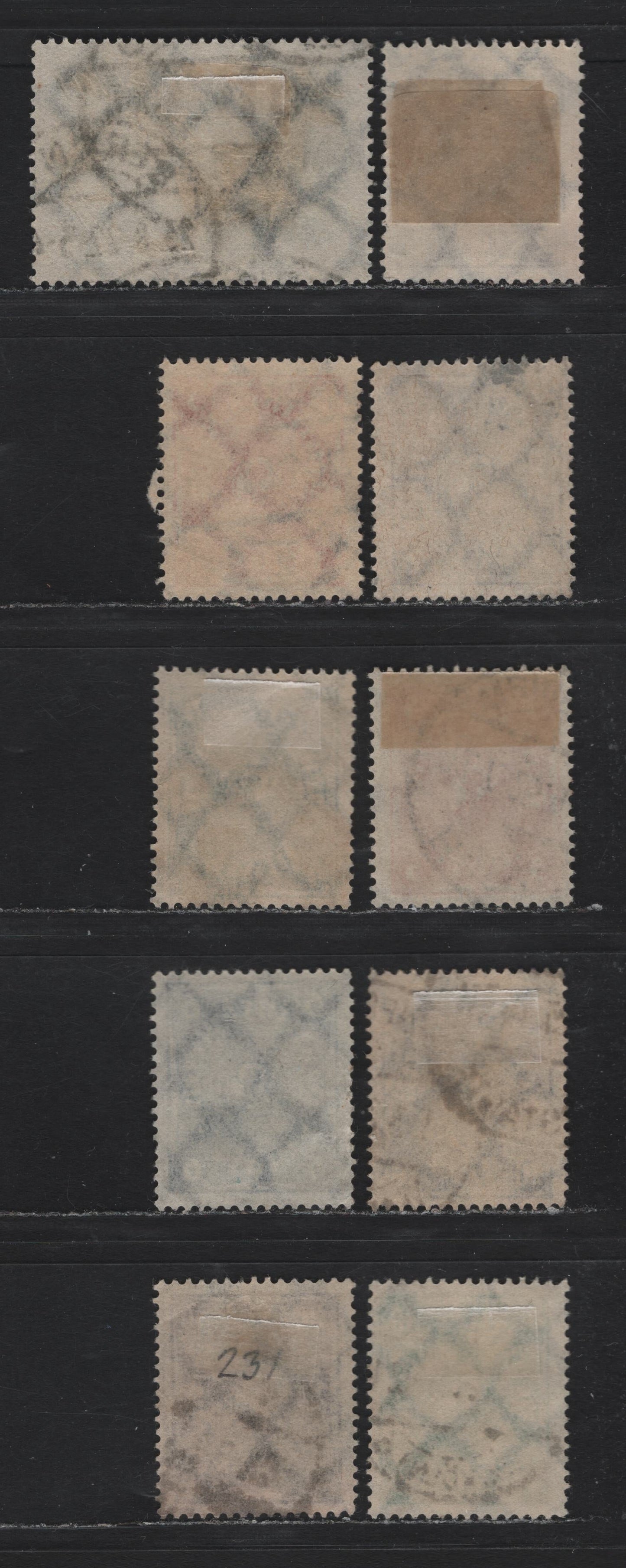 Lot 95 Germany SC#185,b, 186-189a, 191-193, 196 (224a-b, 225, 226a, 227a, 228w, 230, 231b, 232w, 196) 2m - 20m Blue Violet - Indigo & Green , 1922-1923 Posthorn Issue, 10 Fine/Very Fine Used Singles