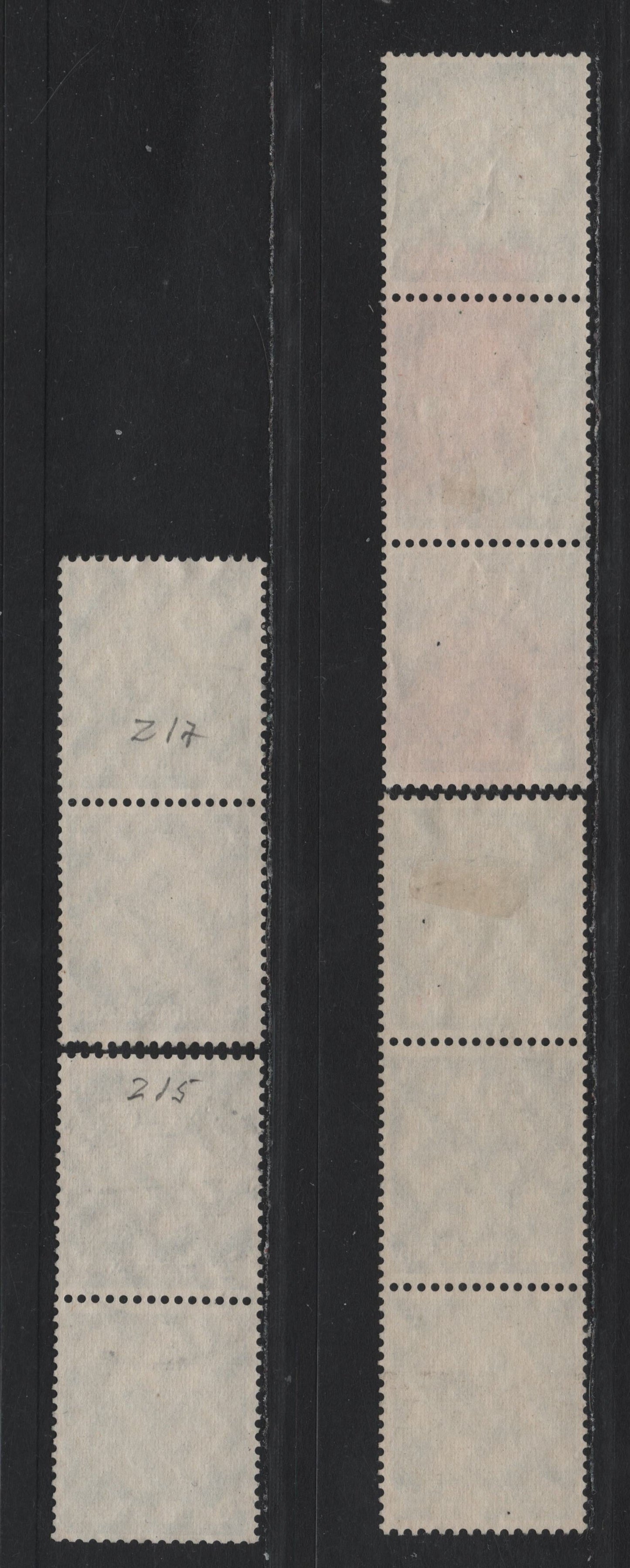 Lot 116 Germany SC#417, 419 (S215-S218) 4pf - 6pf Dull Blue & Dark Green , 1933-1936 Hindenberg Issue, 4 Fine/Very Fine Used Coil Pairs & Strips
