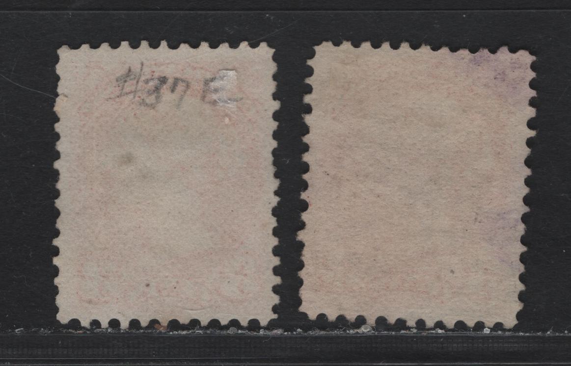 Lot 15 Canada #37e,iii 3c Red - Red Orange Queen Victoria, 1870-1893 Small Queen Issue, A Very Fine Used Single, Perf 11.75x12, MM-J & MM-G Papers