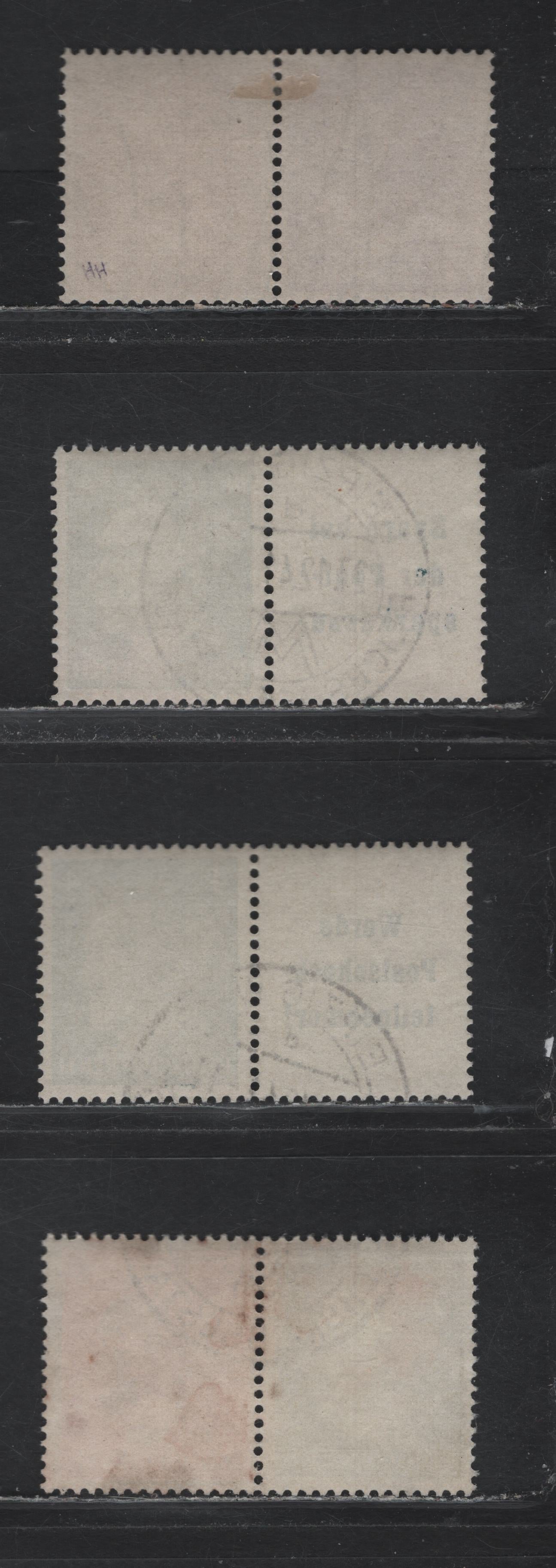 Lot 156 Germany SC#507-511 (W149-W152) 3pf - 8pf Brown - Red Orange , 1941-1944 Hitler Heads Issue, 4 Fine/Very Fine Used Horizontal Booklet Pairs & L-S Booklet Pairs