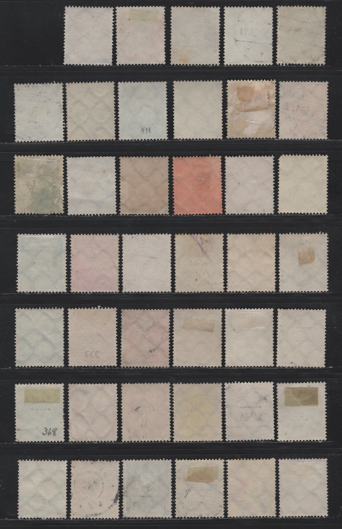 Lot 205 Germany SC#367/381 (435-436, 451, 465-466, 411/420) 4pf - 50pf Light Blue - Brown , 1928-1932 Ebert & Hindenburg Issue, 41 Fine/Very Fine Used Singles, Different Readable Town Cancels
